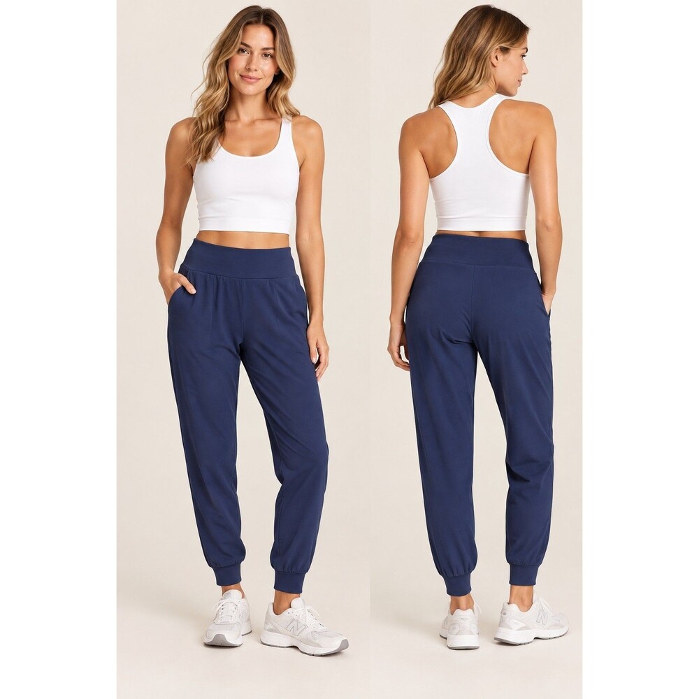 Beyond Yoga Midi Joggers Heathered Blue Spacedye Size M Yoga Comfy Travel